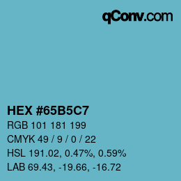 Color code: HEX #65B5C7 | qconv.com