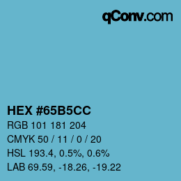 Color code: HEX #65B5CC | qconv.com