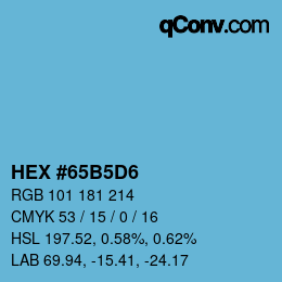 カラーコード: HEX #65B5D6 | qconv.com