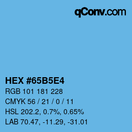 Code couleur: HEX #65B5E4 | qconv.com