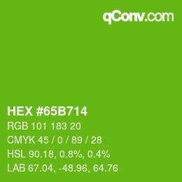 Color code: HEX #65B714 | qconv.com