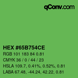 Código de color: HEX #65B754CE | qconv.com
