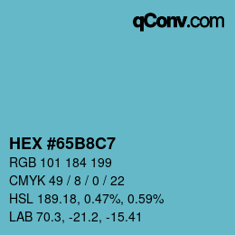 Color code: HEX #65B8C7 | qconv.com