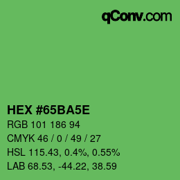 Farbcode: HEX #65BA5E | qconv.com