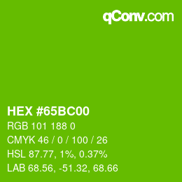 Código de color: HEX #65BC00 | qconv.com
