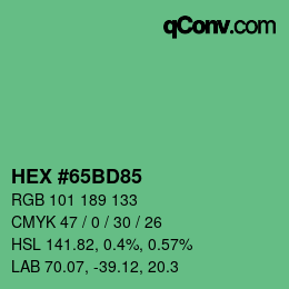 Color code: HEX #65BD85 | qconv.com