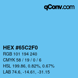 Color code: HEX #65C2F0 | qconv.com