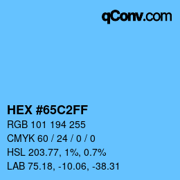 Color code: HEX #65C2FF | qconv.com