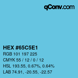 カラーコード: HEX #65C5E1 | qconv.com