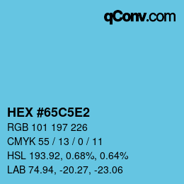 Color code: HEX #65C5E2 | qconv.com
