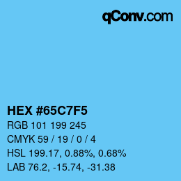 カラーコード: HEX #65C7F5 | qconv.com