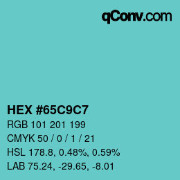 Color code: HEX #65C9C7 | qconv.com