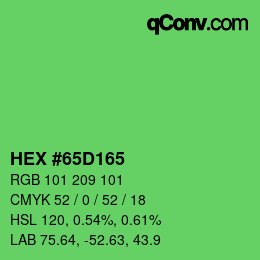 カラーコード: HEX #65D165 | qconv.com