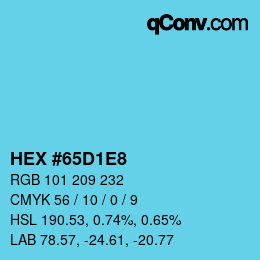Color code: HEX #65D1E8 | qconv.com