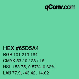 Color code: HEX #65D5A4 | qconv.com