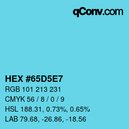 Color code: HEX #65D5E7 | qconv.com