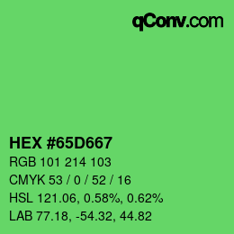 Color code: HEX #65D667 | qconv.com