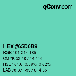 Color code: HEX #65D6B9 | qconv.com