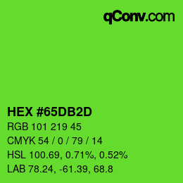 カラーコード: HEX #65DB2D | qconv.com