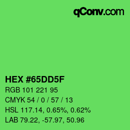カラーコード: HEX #65DD5F | qconv.com