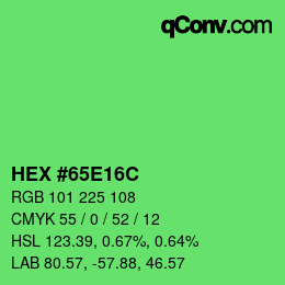 カラーコード: HEX #65E16C | qconv.com