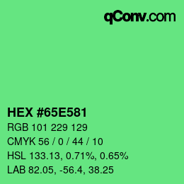 Color code: HEX #65E581 | qconv.com