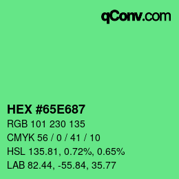 Color code: HEX #65E687 | qconv.com