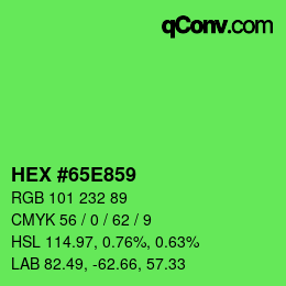 Color code: HEX #65E859 | qconv.com