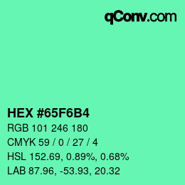 Color code: HEX #65F6B4 | qconv.com