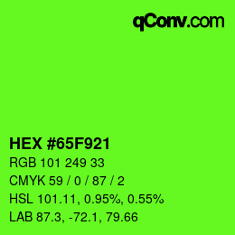 Color code: HEX #65F921 | qconv.com