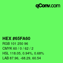 Color code: HEX #65FA60 | qconv.com