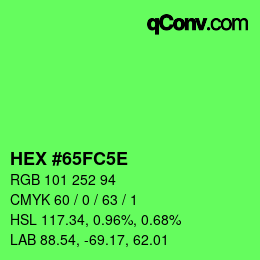 カラーコード: HEX #65FC5E | qconv.com