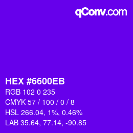 Color code: HEX #6600EB | qconv.com