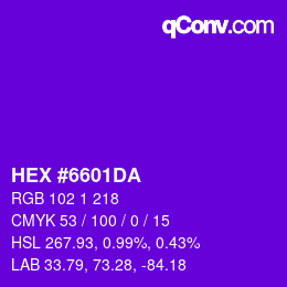 Color code: HEX #6601DA | qconv.com