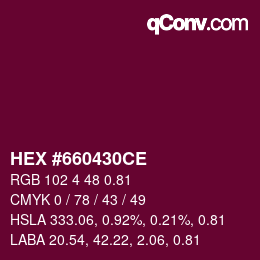 颜色代码: HEX #660430CE | qconv.com