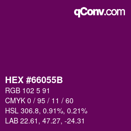 颜色代码: HEX #66055B | qconv.com