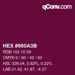 Color code: HEX #660A3B | qconv.com