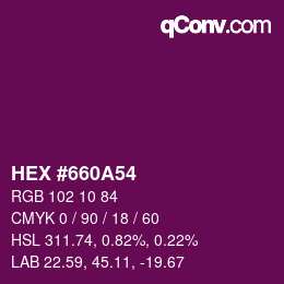 Color code: HEX #660A54 | qconv.com