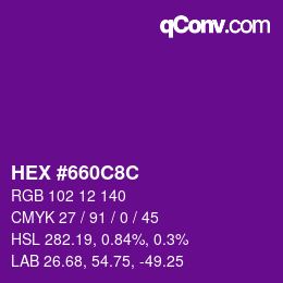 Color code: HEX #660C8C | qconv.com