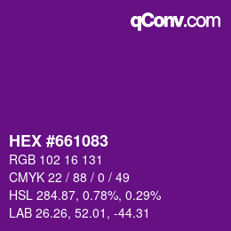 Color code: HEX #661083 | qconv.com