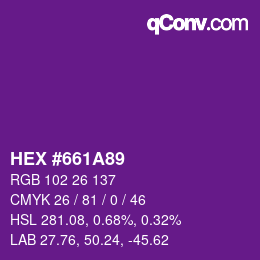 Color code: HEX #661A89 | qconv.com