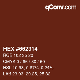 Color code: HEX #662314 | qconv.com