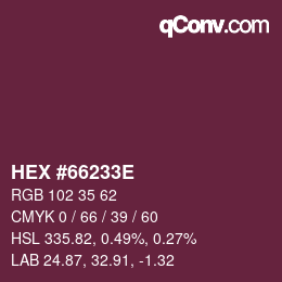 Color code: HEX #66233E | qconv.com