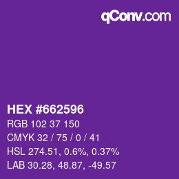 カラーコード: HEX #662596 | qconv.com
