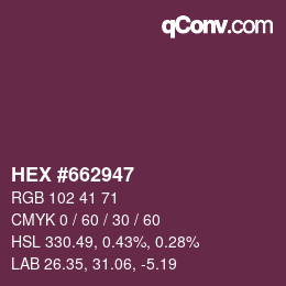カラーコード: HEX #662947 | qconv.com