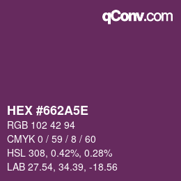 Color code: HEX #662A5E | qconv.com
