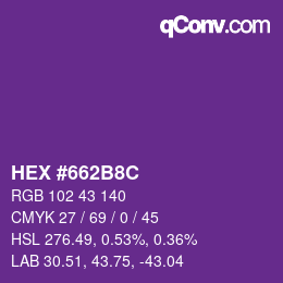 Color code: HEX #662B8C | qconv.com