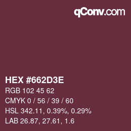 Color code: HEX #662D3E | qconv.com