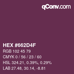 Color code: HEX #662D4F | qconv.com
