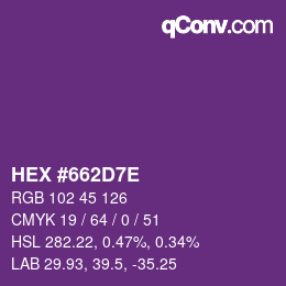 Color code: HEX #662D7E | qconv.com